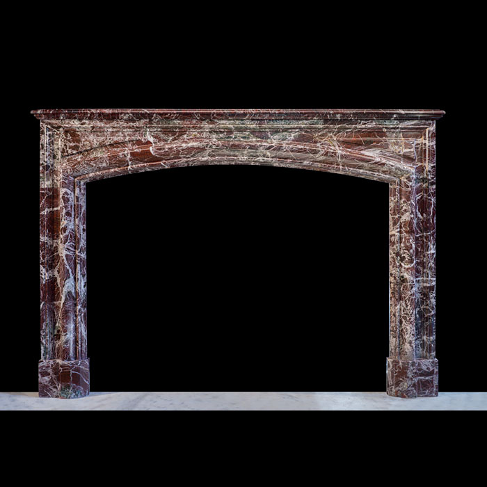 French Bolection Fireplace in Rouge Campan Marble