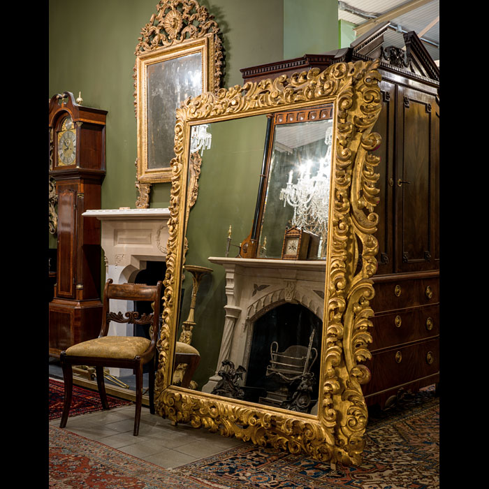Enormous Florentine Giltwood Mirror 