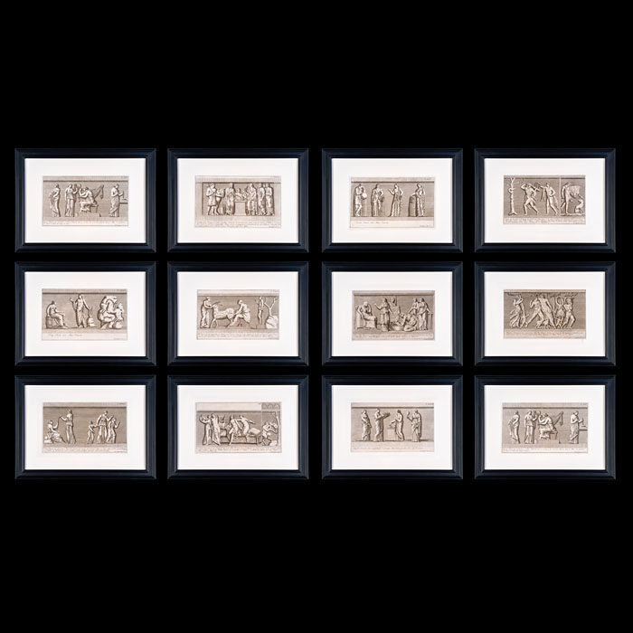 Set of 12 Fine Copper Engravings after the Antique 