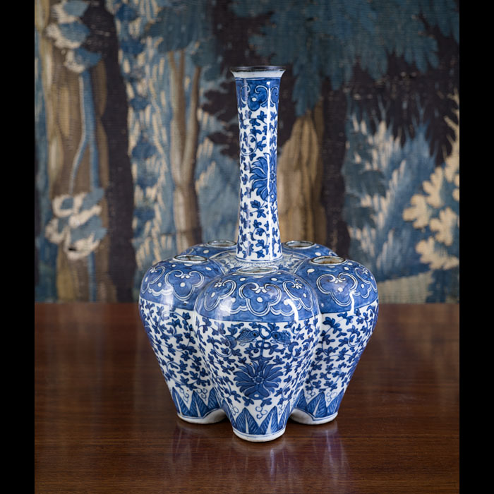 Qing Dynasty Blue and White Tulip Vase 