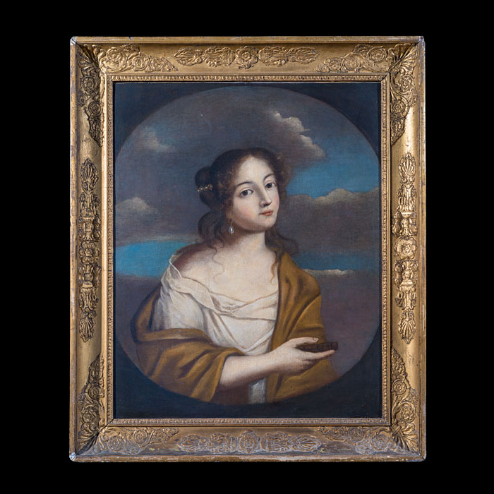 Enigmatic Italian Portrait of a Lady with a Pearl Earring 