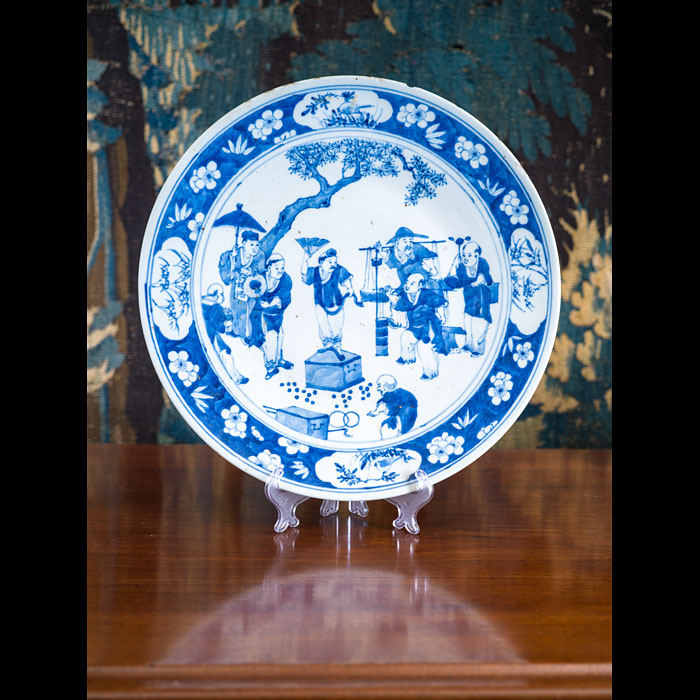 Kangxi Period Blue and White Porcelain Plate 