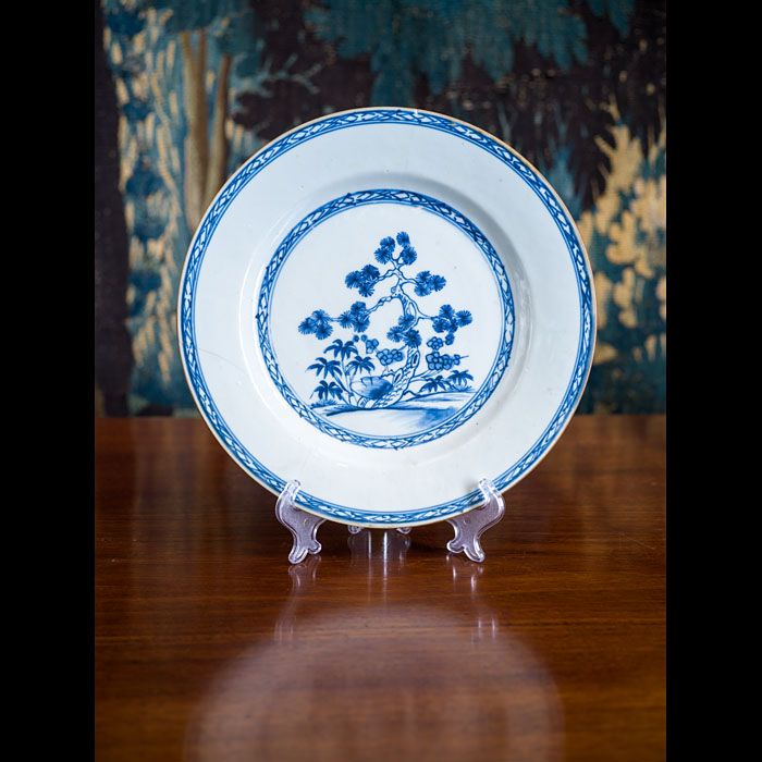 Chinese Qianlong Period Blue and White Porcelain Plate 