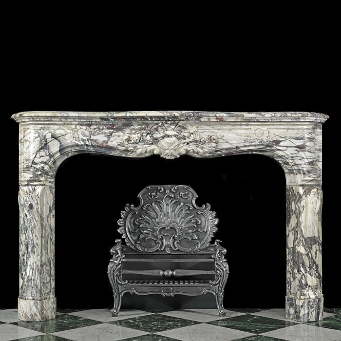 An Antique Louis XV Brece Violette Cheminee Chimneypiece