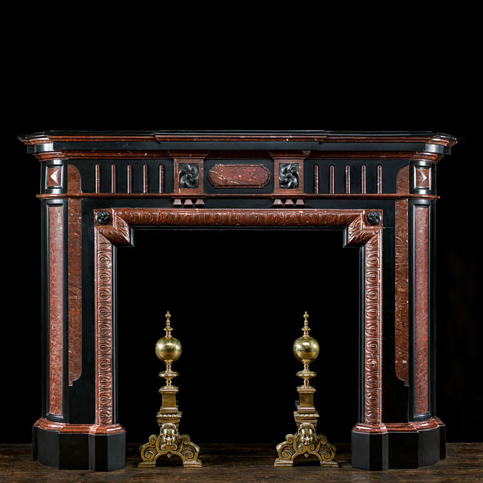 A Black & Red Griotte Marble Fire Surround