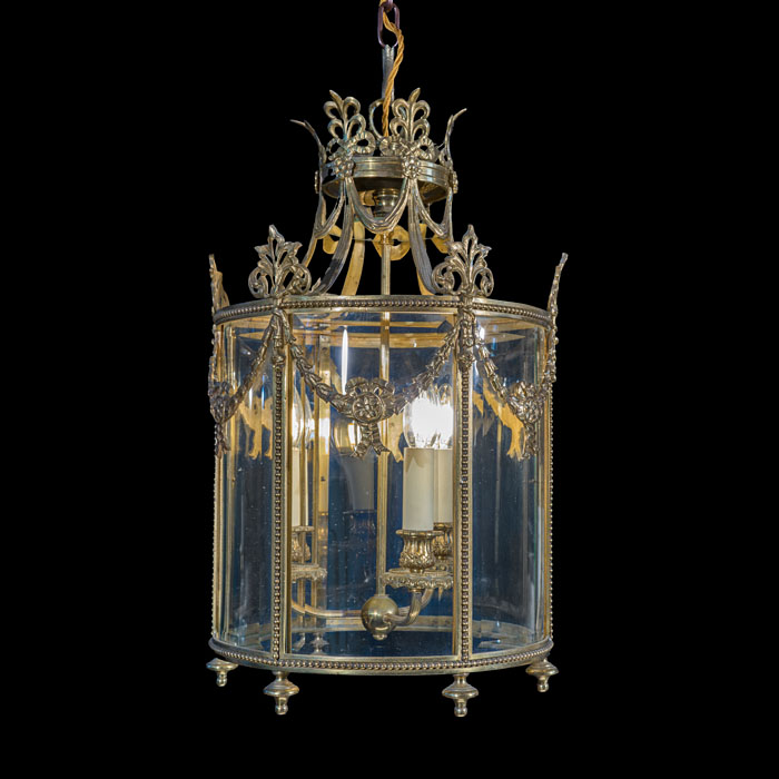 A Pretty Regency Style Brass Hall Lantern