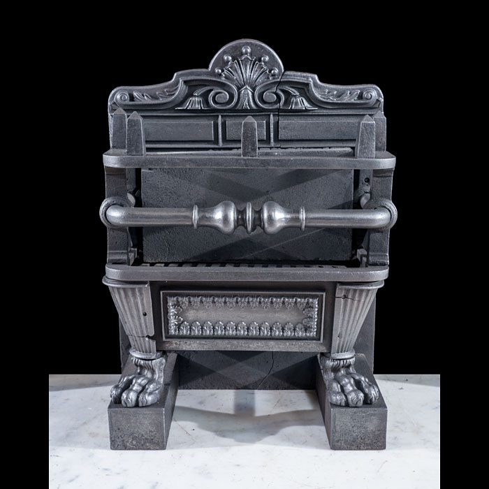 Antique Cast Iron Sarcophagus Form Fire Grate 