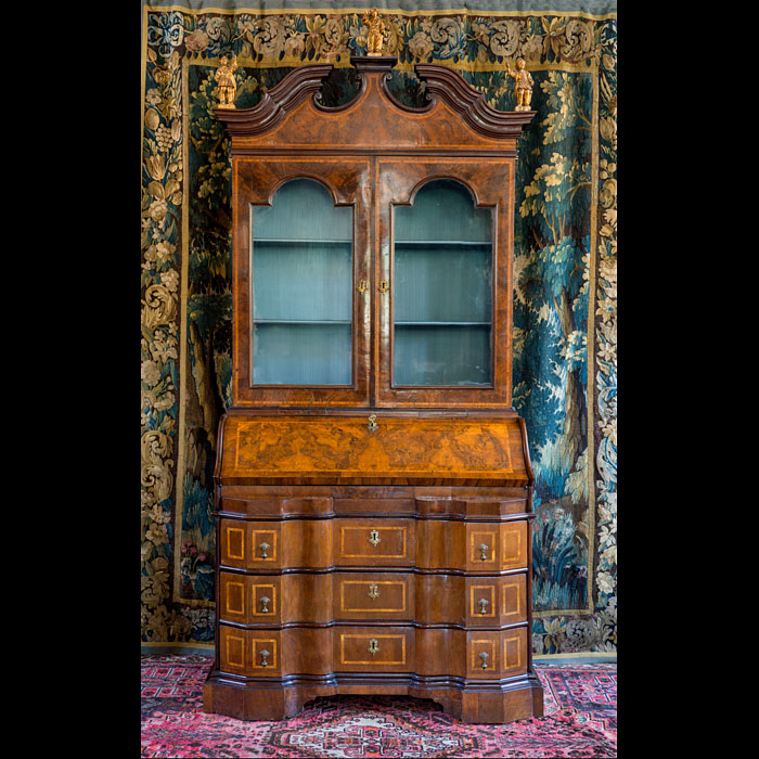 A Fine Venetian Secretary Cabinet in Burr Walnut 