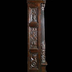 French Renaissance Revival Oak Fireplace 
