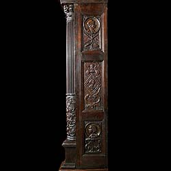 French Renaissance Revival Oak Fireplace 
