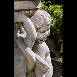 An Italian Carrara Marble Putti Fountain
