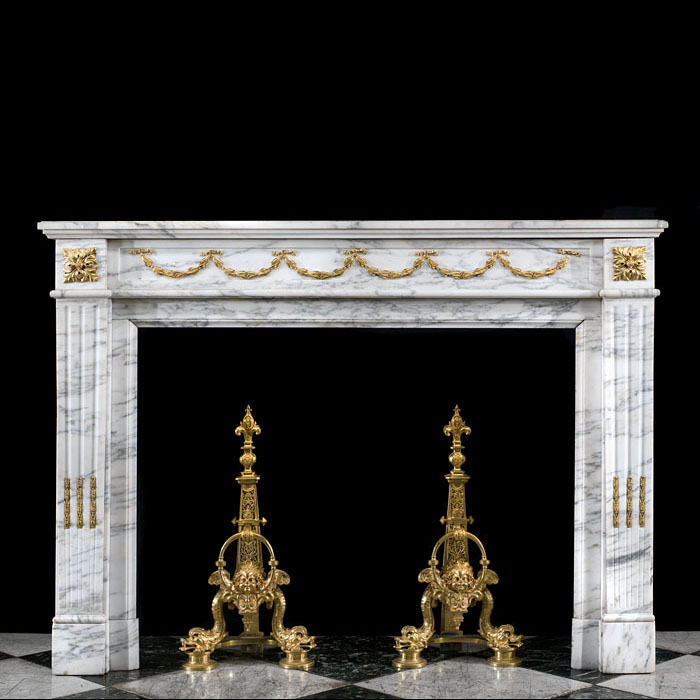 A French Statuary & Ormolu Fireplace Mantel