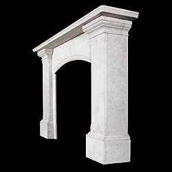 A Large Regency Carrara Marble Fireplace