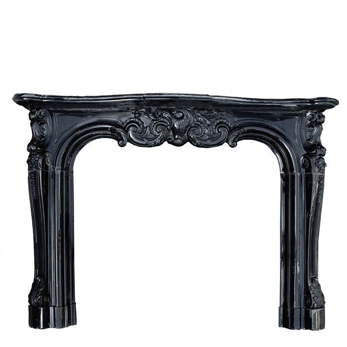 Belgian Black Marble Louis XV Chimneypiece 
