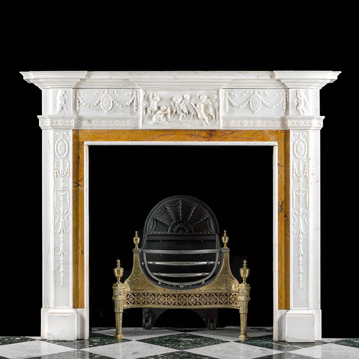 A Statuary Marble Georgian Style Fireplace
