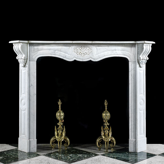 Antique Carrara Marble Rococo Chimneypiece
