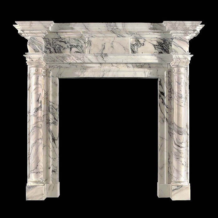 Pavonazza Marble Palladian Style Fireplace
