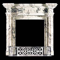 Pavonazza Marble Palladian Style Fireplace
