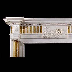 Sienna and Statuary marble Georgian fireplace mantel    