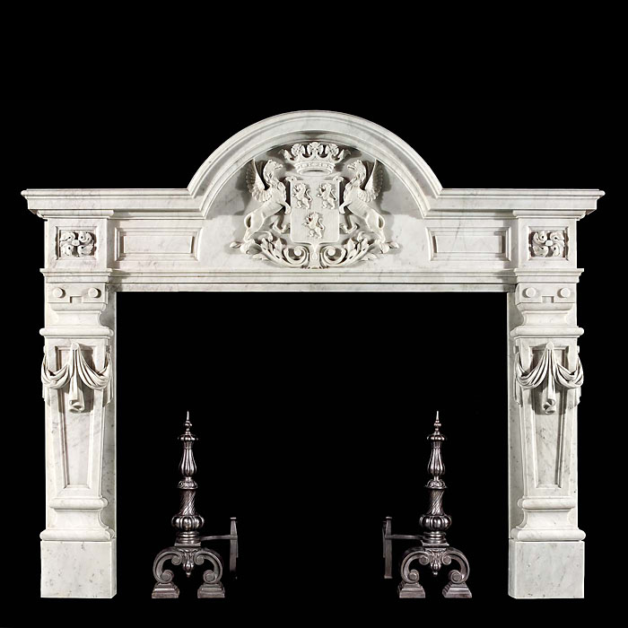  A small Carrara Marble Baroques chimneypiece   