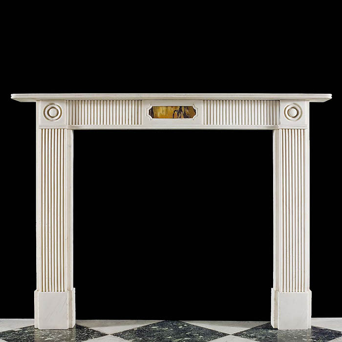 An English Regency Antique "Bullseye" Statuary Marble Fireplace Surround 