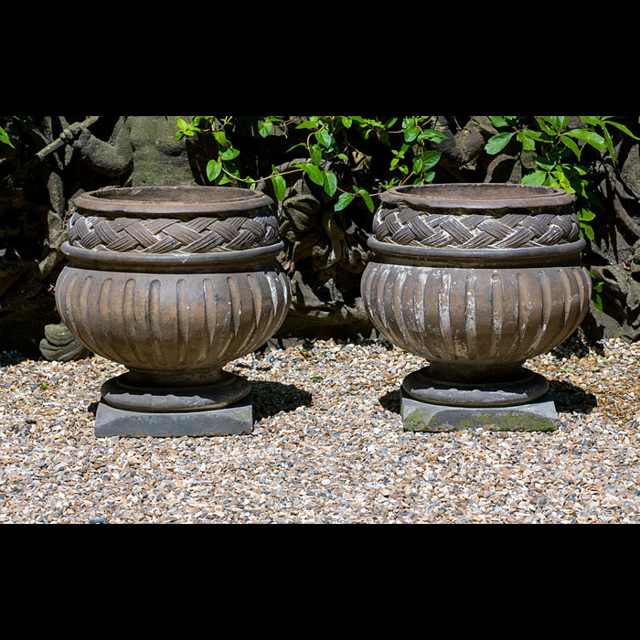 A Pair of Terracotta Garden Urns
