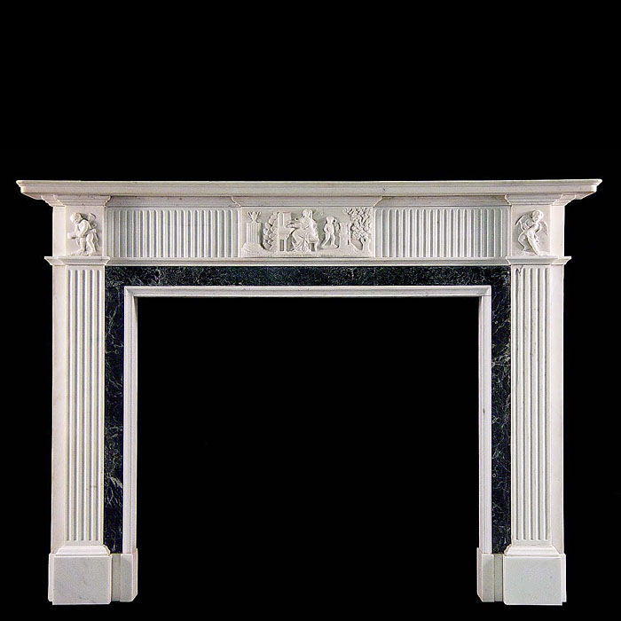 A Georgian style statuary marble fireplace surround    