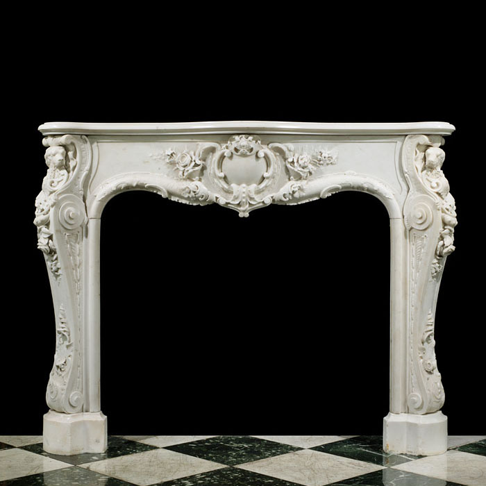 Statuary Marble English Rococo Fireplace



