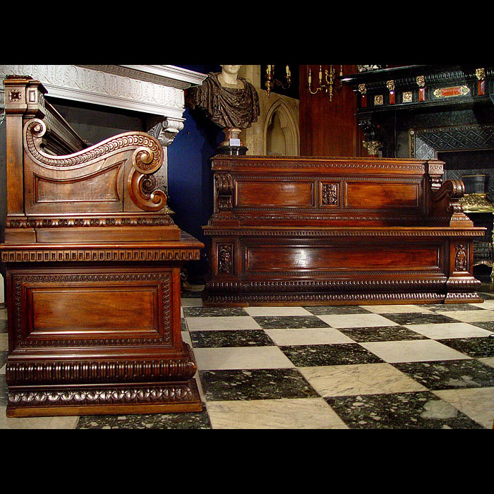 A very large pair of Italian walnut casapanca    