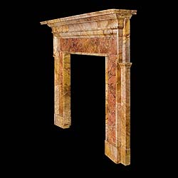 A large antique Palladian marble fireplace mantel    