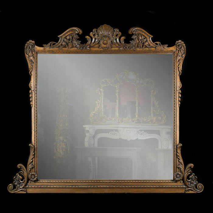 A Chippendale Rococo Style Oak Mirror
