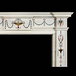 Antique Georgian Irish fireplace with Scagliola Inlay

