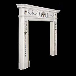 Antique Georgian Irish fireplace with Scagliola Inlay

