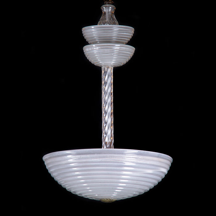 A Large Art Deco Spiral Ceiling Light