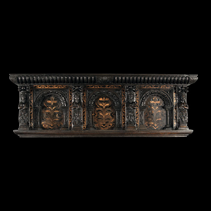 A 17th Century Inlaid Oak Overmantel