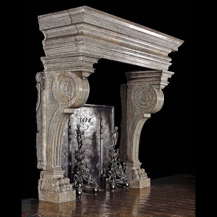 A 16th century Italian Renaissance fireplace surround