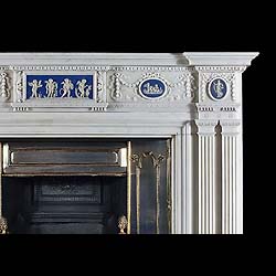 A fine neoclassical antique marble fireplace surround    