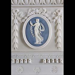 A fine neoclassical antique marble fireplace surround    