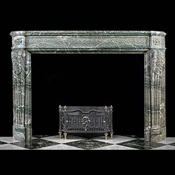 A Green Campan Marble Louis XVI Fireplace