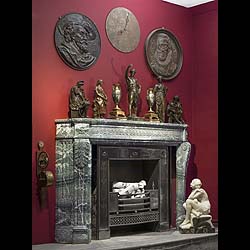 A Green Campan Marble Louis XVI Fireplace