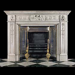 A fine statuary marble antique Georgian fireplace mantel 