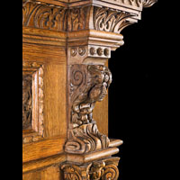 Large Carved Oak Renaissance Fireplace Mantel | Westland