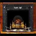 Antique Irish Georgian fireplace in Kilkenny black fossil marble.