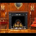 Antique Irish Georgian fireplace in Kilkenny black fossil marble.