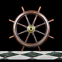 Large Ship Wheel Mahogany Teak | Westland London