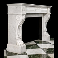 White Marble Lion Paw Antique Marble Fireplace | Westland London