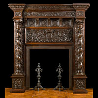 Walnut Italian Renaissance Fireplace Mantel | Westland Antiques