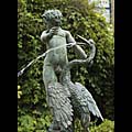 Putti Verdigris Metal Stork Garden Fountain | Westland London