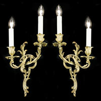 Pair Brass Rococo Revival Wall Lights | Westland London