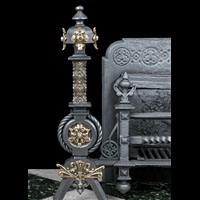 Gothic Revival Iron Gilt Antique Fire Grate | Westland London